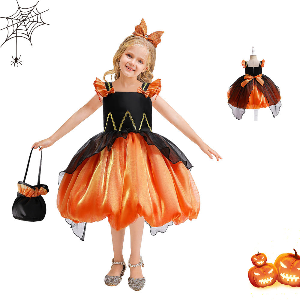 Disfraz de bruja de Halloween para actuación, vestido de princesa