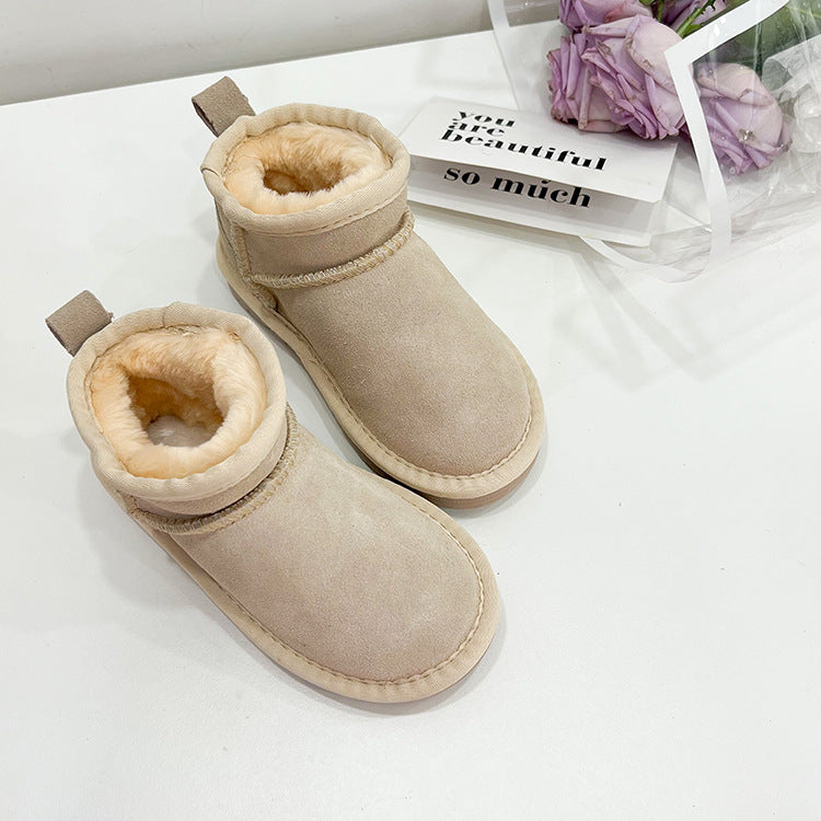 Botas de nieve de piel para niños