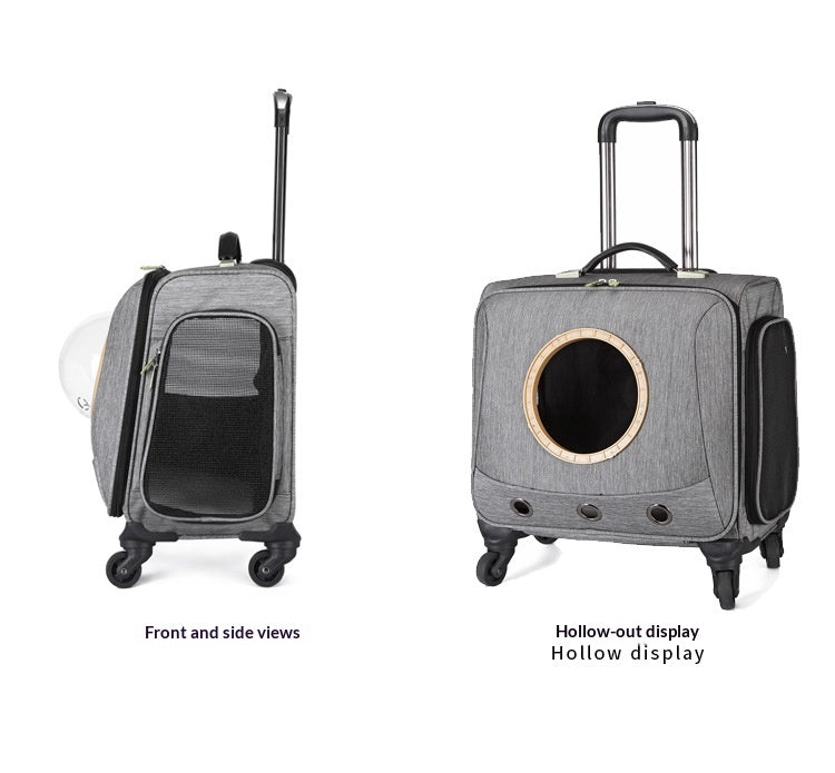 Transportín portátil para mascotas con ruedas universales