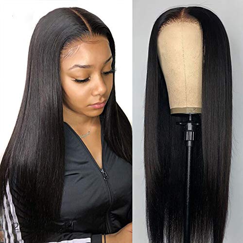 Peluca brasileña de cabello humano con encaje frontal liso