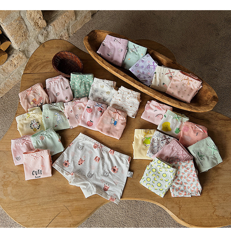Calzoncillos bóxer de algodón con dibujos animados para niñas, bragas para bebés