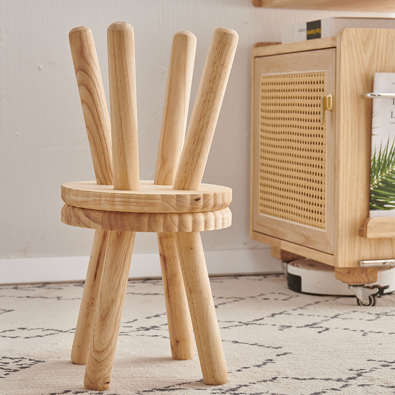 Solid Wood Personal Household Living Room Modern Minimalist Old-fashioned Small Bench