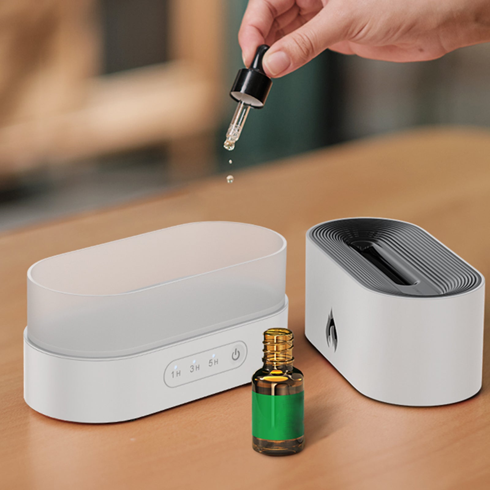 Humidificador de aromaterapia Siming Flame para dormitorio, ambiente silencioso, difusor de llama, decoración del hogar