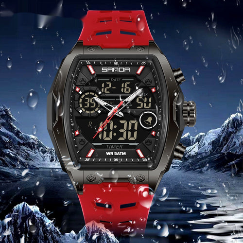 Reloj despertador multifuncional impermeable con forma de barril para estudiantes.