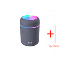 Humidificador de aire colorido con carga USB para coche y reposición de agua