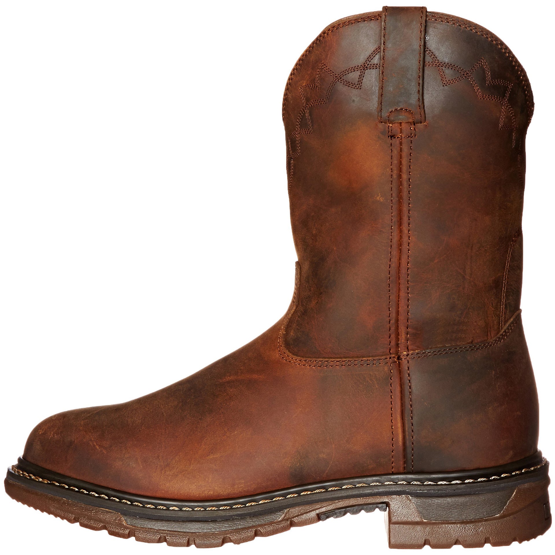 Botas de moto para hombre con punta redonda, cómodas, tacones bajos y puños elásticos.