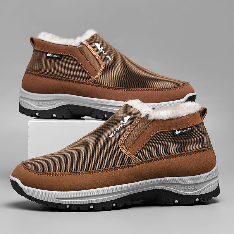 Botas de nieve para hombre con suela antideslizante y forro polar, de algodón grueso y cálido.