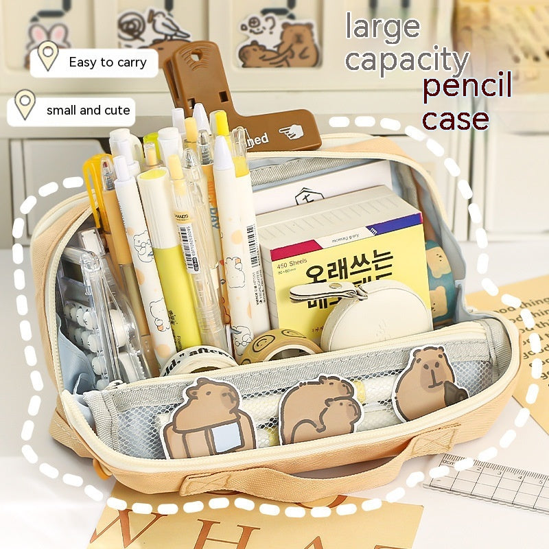 Estuche para lápices de gran capacidad y doble cara para estudiantes