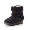 Botas de piel de búho nival con bolas de pelo para niños pequeños