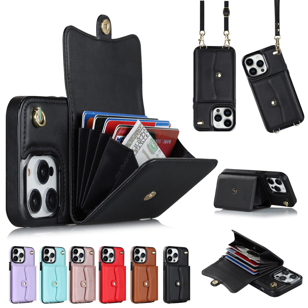 Estuche para teléfono con tarjetero cruzado y tarjetero multifunción