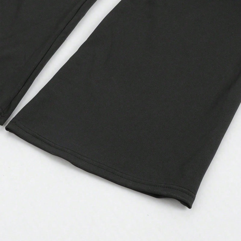 Pantalones de yoga finos de verano para mujer, leggings anchos de cintura alta y pierna recta