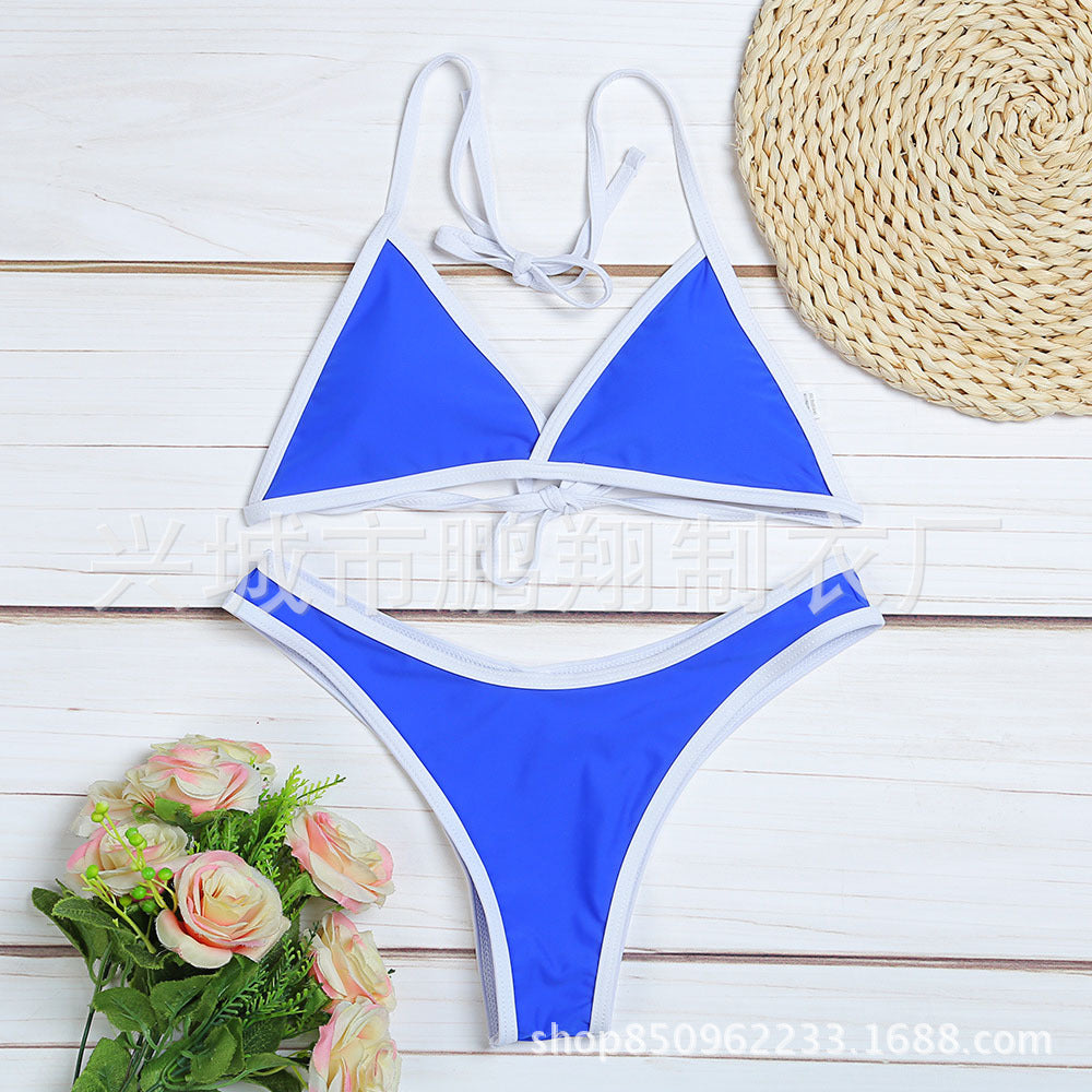 Sexy Plunge Bikini Set Women Push Up Two Piece Swimsuit Beach