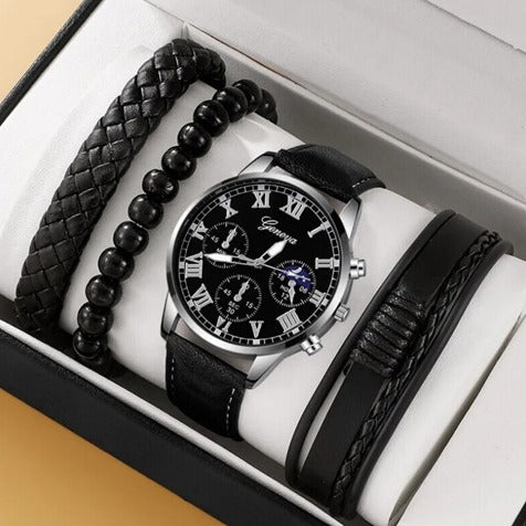 Reloj para hombre, regalo de negocios, pulsera, collar, reloj, conjunto