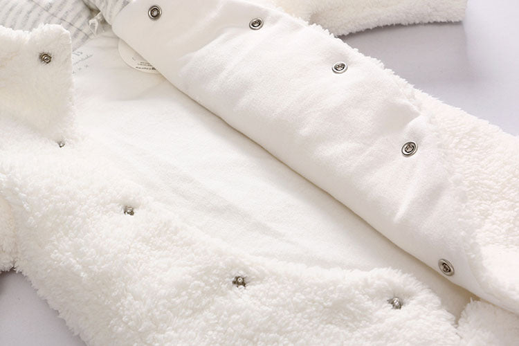 Ropa de bebé cordero invierno algodón acolchado ropa bebé recién nacido bebé engrosamiento de la piel subir ropa siamesa algodón