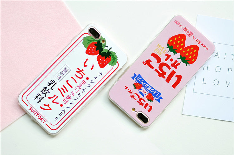 Funda de teléfono con diseño de fresa