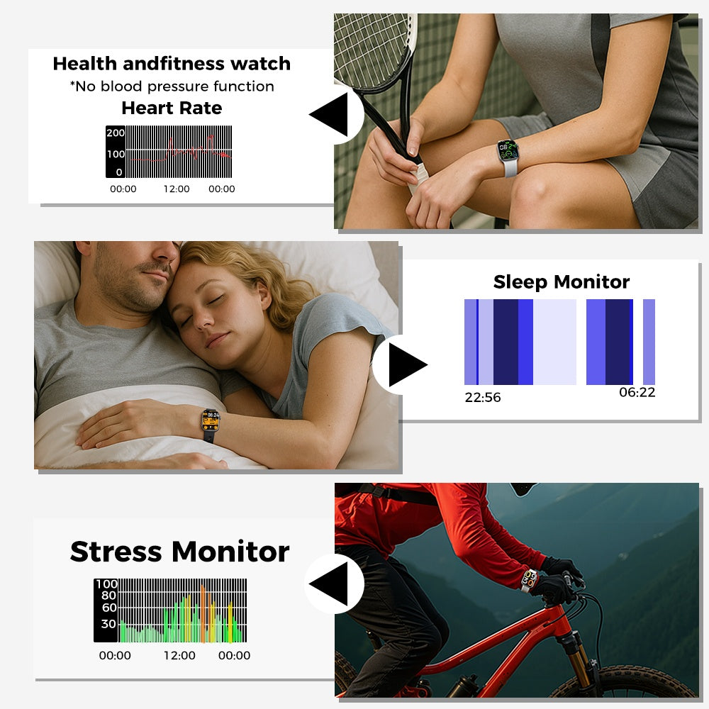 Reloj inteligente de 1,95 pulgadas con monitor de actividad física y múltiples modos de ejercicio.