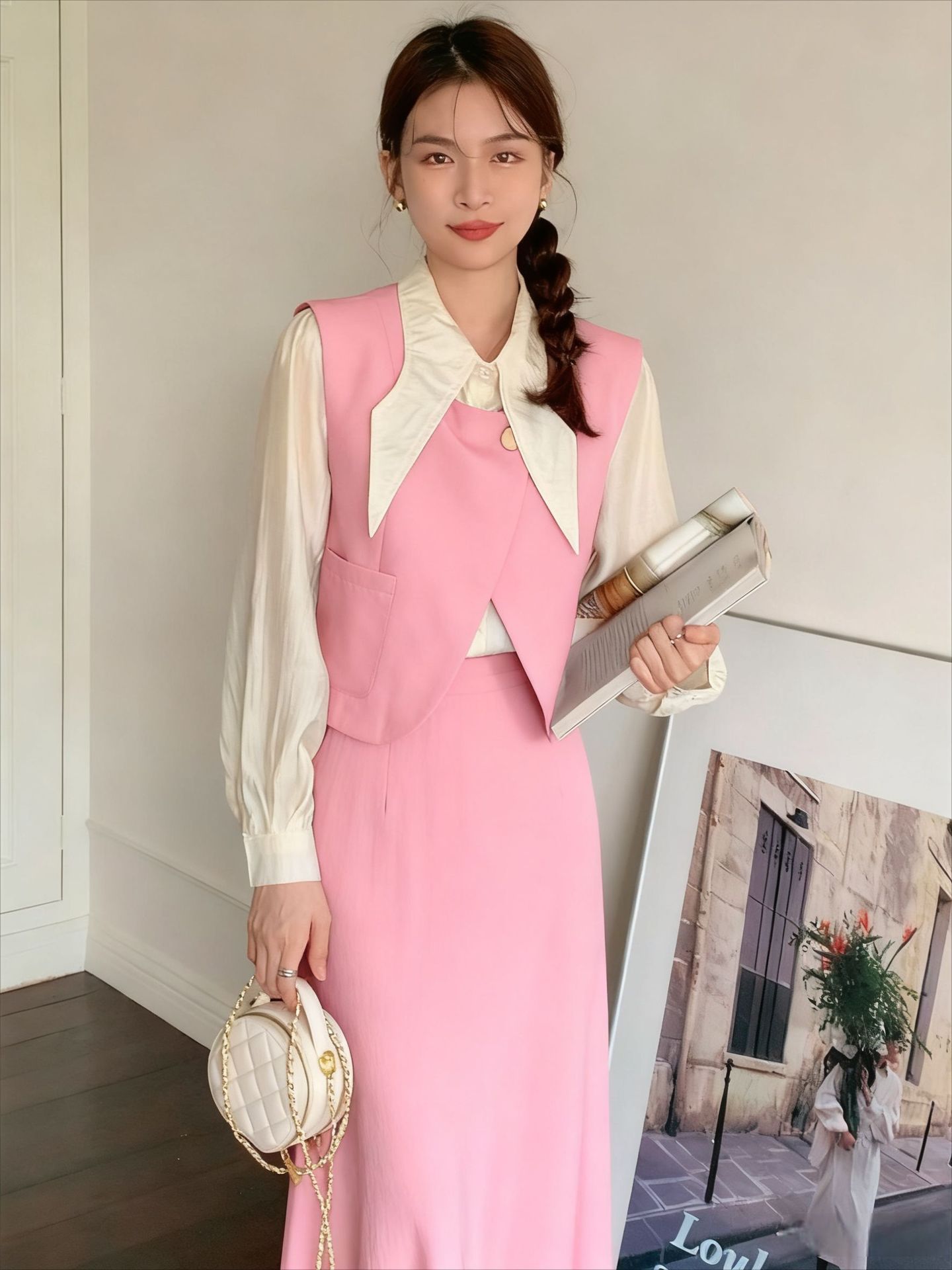 Split Sheath Skirt Mid-length Straight Skirt For Women