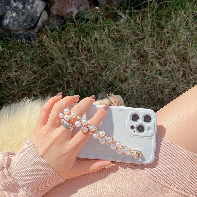 Rhinestone Pearl Bracelet Suitable For Pro Max Mobile Phone Shell  Female Soft