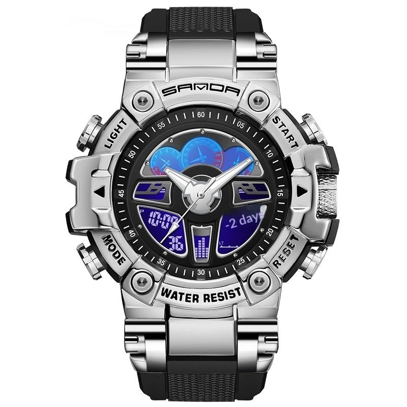 Reloj digital multifunción resistente al agua y moderno para estudiantes.