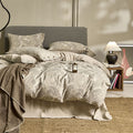 Single Double Bed Sheets Washed Four-piece Set Simple Linen Bedding