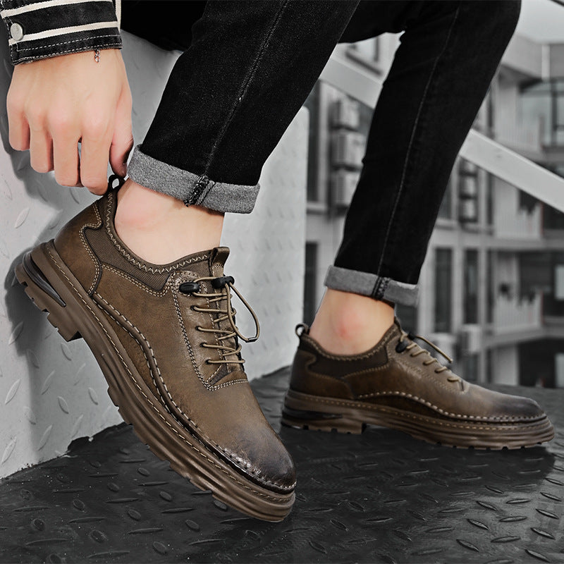 Zapatos casuales de cuero para hombre en tallas grandes