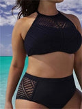 Sexy Split Bikini Set Women Halter Neck Two Piece Swimsuit Summer