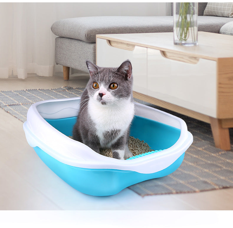 Inodoro semicerrado para gatos, grueso y resistente a salpicaduras