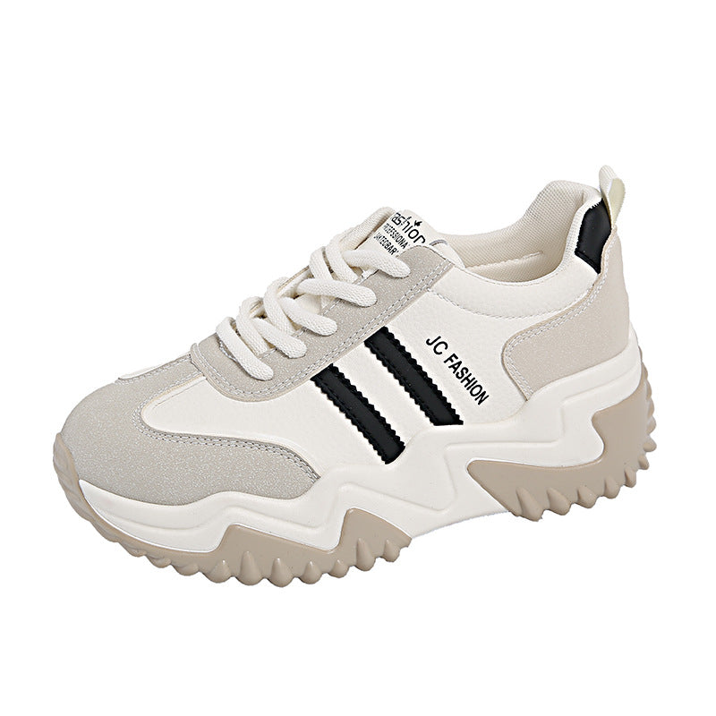 Zapatillas deportivas elegantes e informales de suela gruesa para mujer