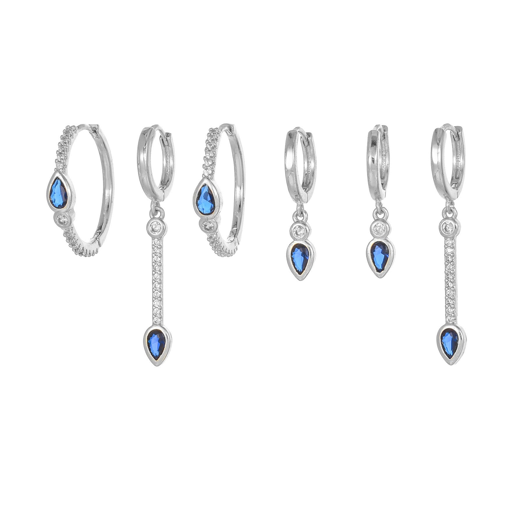 Stylish Blue Zircon Heart-shaped Earrings Exude A Touch Of Understated Luxury
