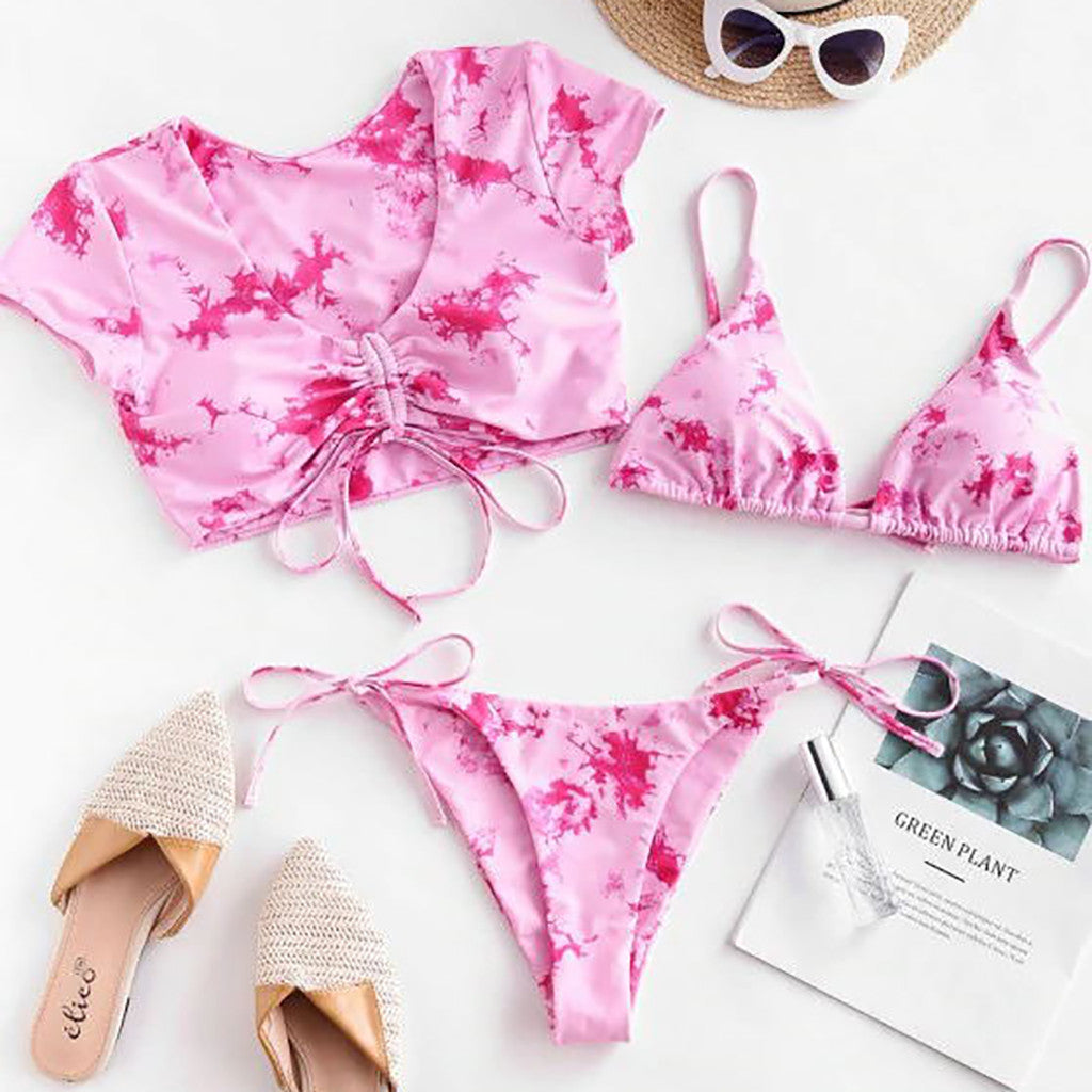 Three-piece bikini Women Two Piece Swimsuit Beach Vacation Summer