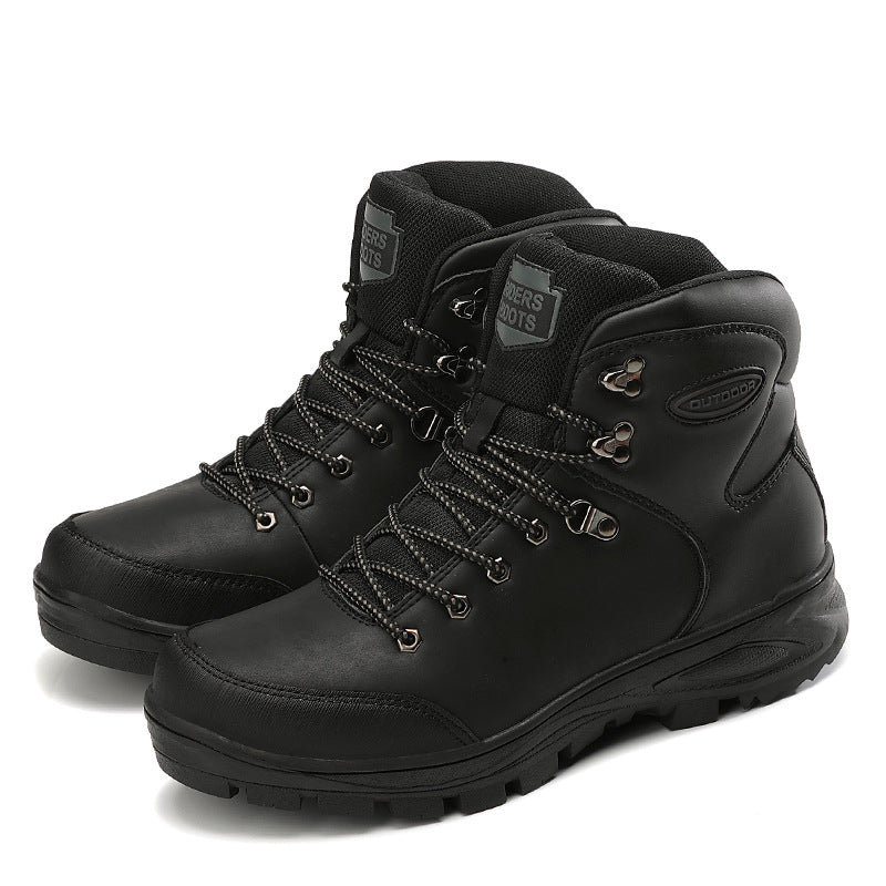 Botas altas de algodón para hombre, de talla grande, de invierno, con terciopelo para mantener el calor.