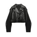 Chaqueta holgada lavada con cuello vuelto estilo urbano retro, la más vendida