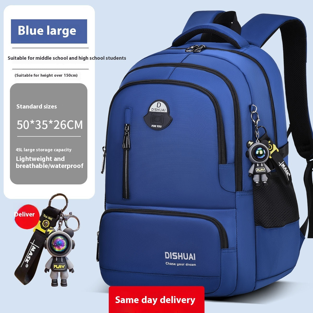 Mochila para niños de gran capacidad y ligera.