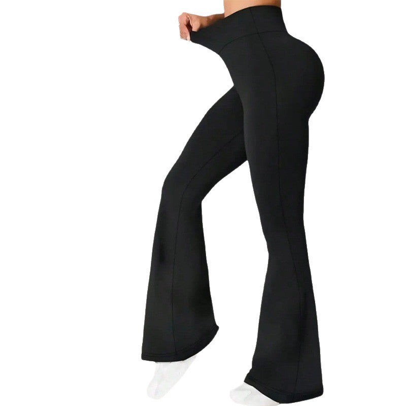 Pantalones de yoga finos de verano para mujer, leggings anchos de cintura alta y pierna recta