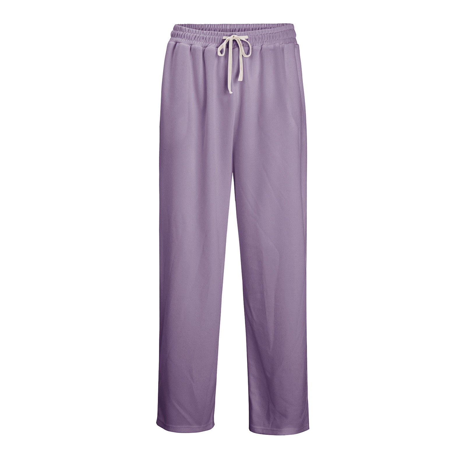 Pantalones deportivos anchos de punto gofre de corte relajado para hombre