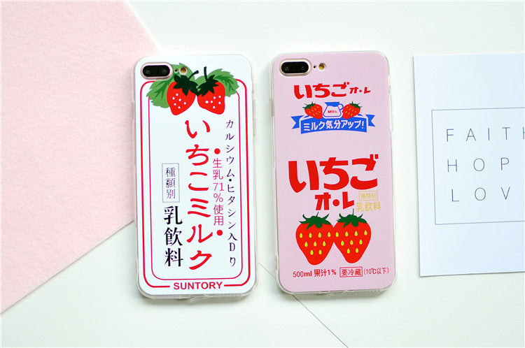 Funda de teléfono con diseño de fresa