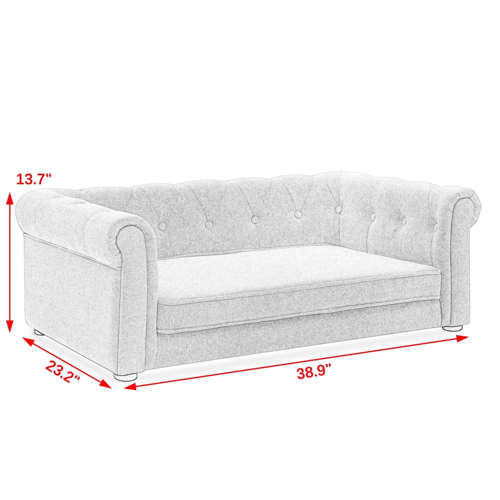 Elegante cama rectangular para perros medianos y grandes, sofá cama elevado y duradero, cómodo.
