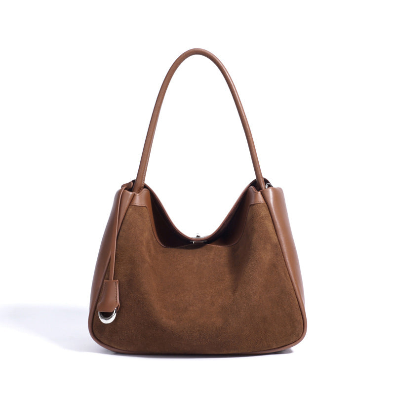 Bolso tote versátil de piel auténtica elaborado con piel de vacuno mate