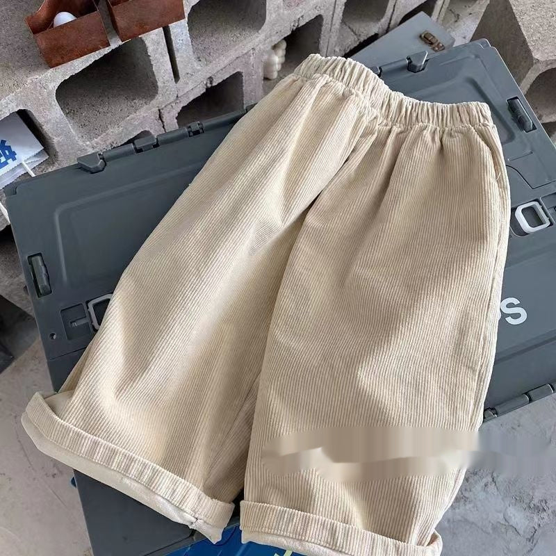 Arrival Korean-Style Warm Flared Trousers For Girls Corduroy Fleece-Lined Long Pants For Babies