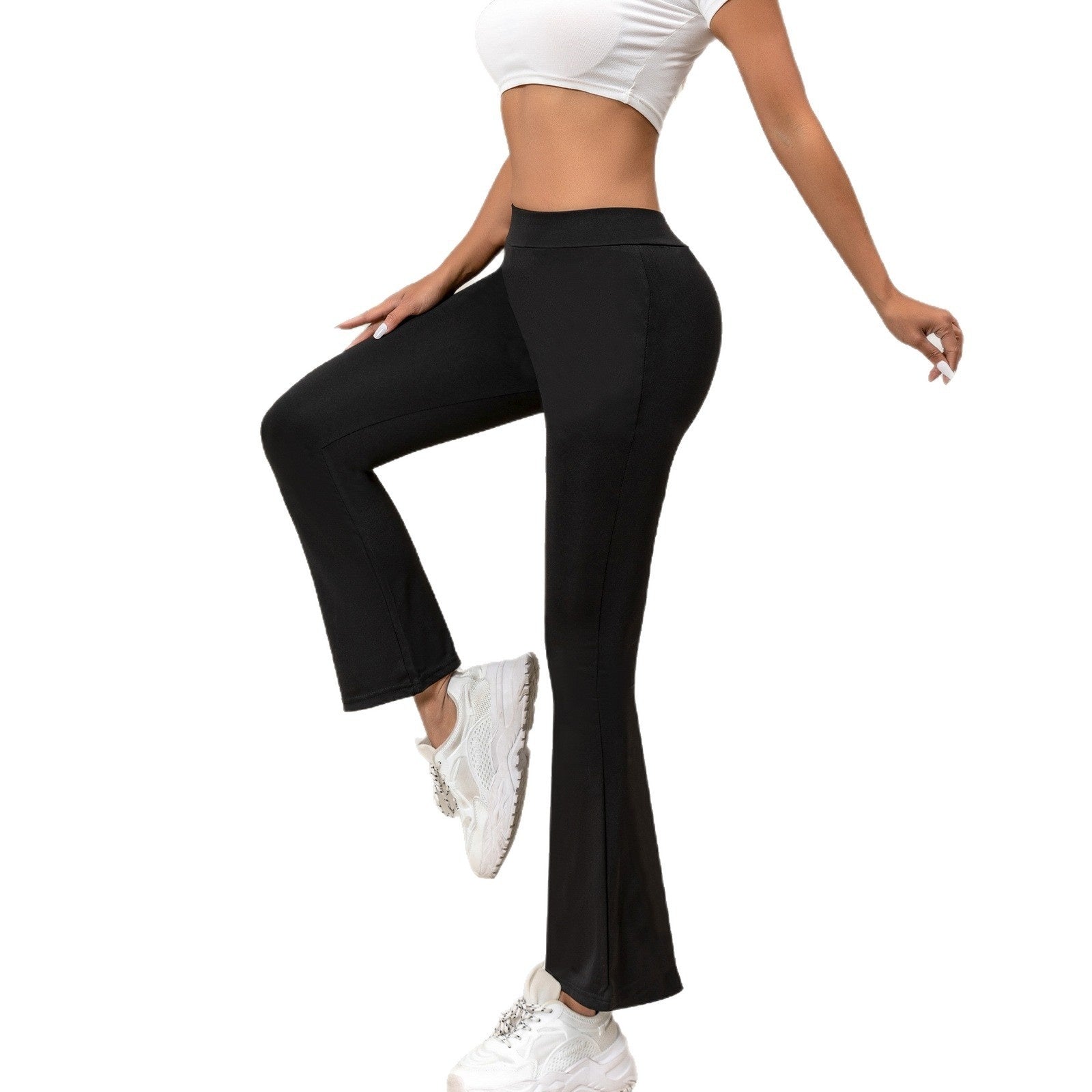 Pantalones de yoga de cintura alta para mujer con realce de cadera y forro polar informal