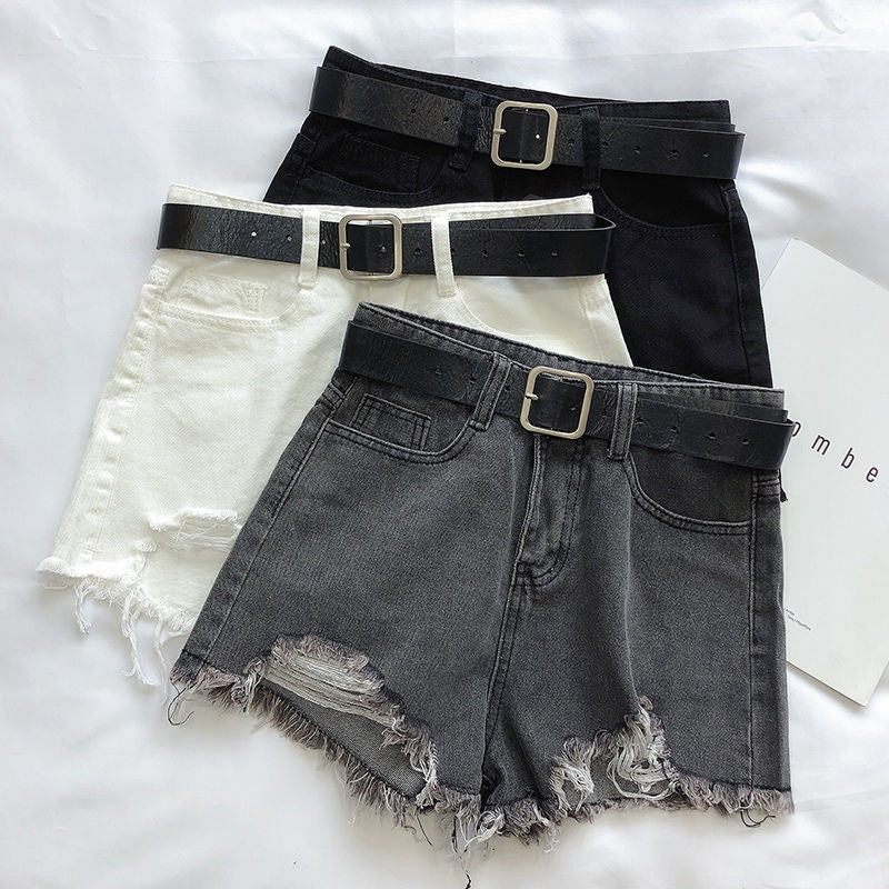 Pantalones cortos de mezclilla Spicy Girl, estilo adelgazante de cintura alta