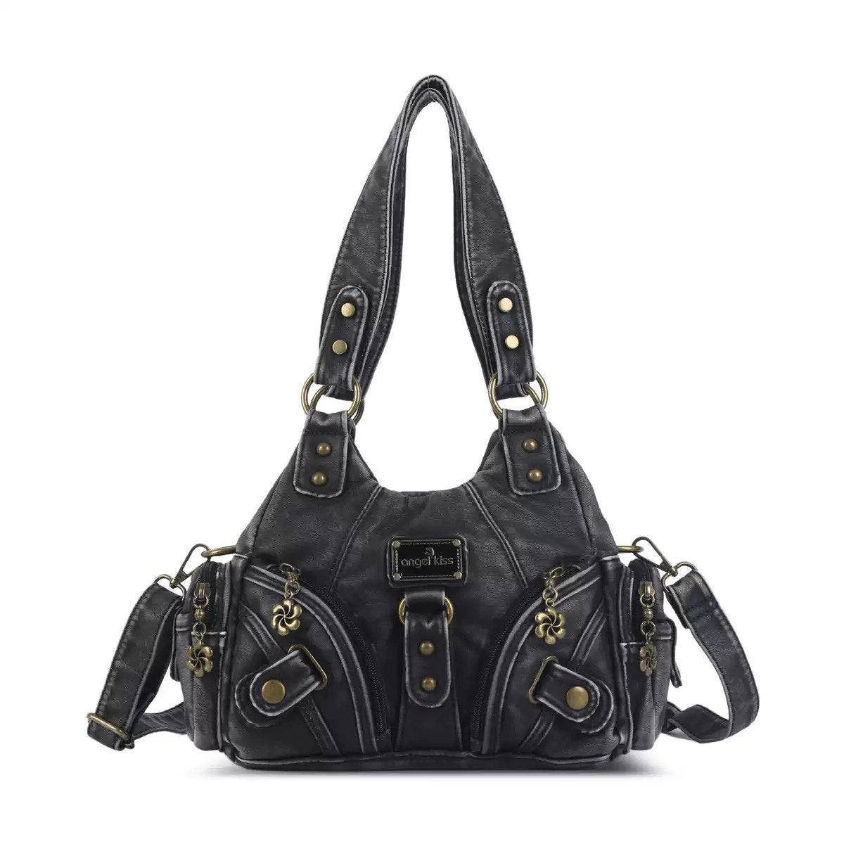 Bolso de hombro atrevido y original con estampado de leopardo postapocalíptico DIY