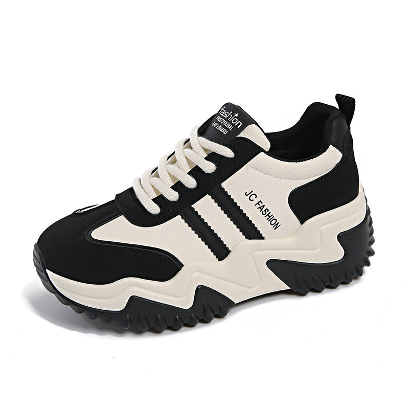 Zapatillas deportivas elegantes e informales de suela gruesa para mujer