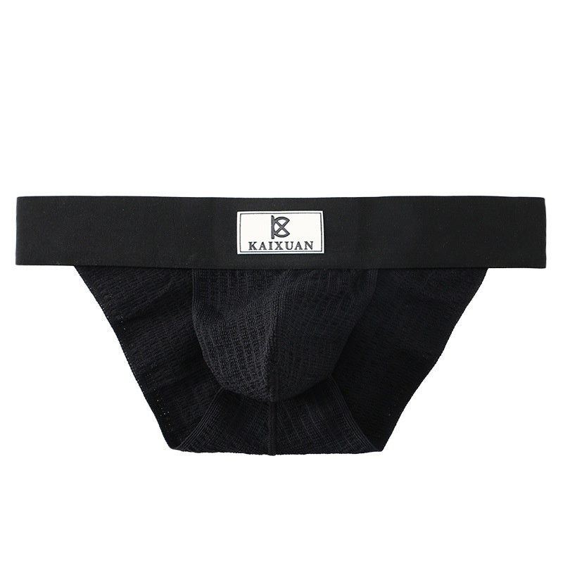 Calzoncillos de corte alto para hombre, ropa interior de punto transpirable, de moda, de verano