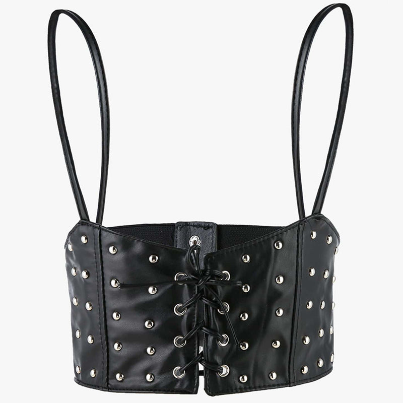 Cinturón de cuero sintético para mujer, de moda, con ajuste elástico.
