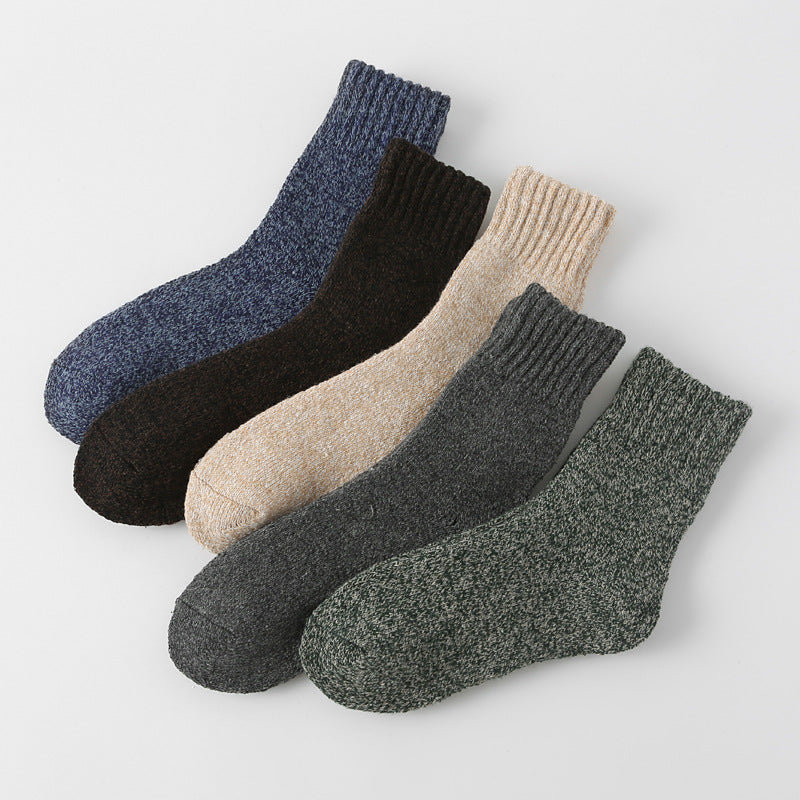 Thick Warm Terry Socks In A Retro Color Palette For Women