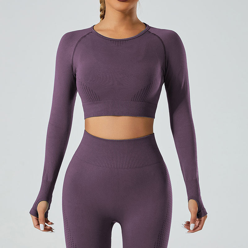 Women's Seamless Yoga Set - Sports Bra, Jacket & Leggings