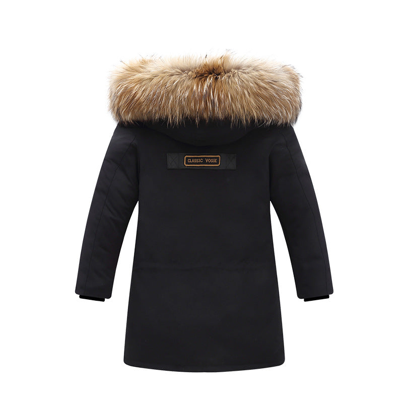 Chaqueta de plumas para niño con engrosamiento largo