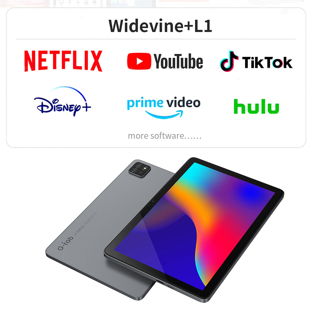 Tableta G-tab T9 Rockchip RK3562 de cuatro núcleos, 3 GB de RAM y 64 GB de ROM, 10,1 pulgadas, Android 14, color gris