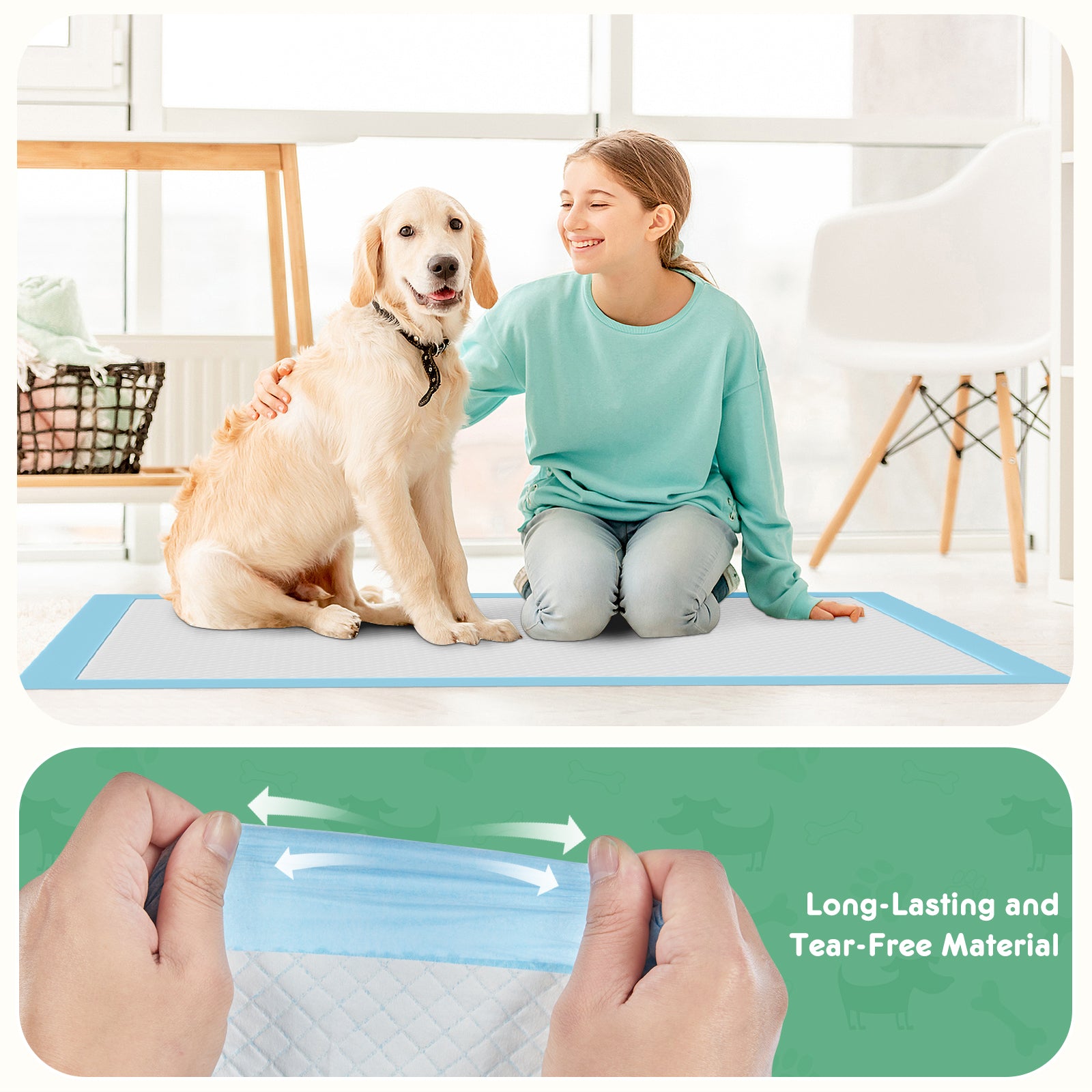 Empaquetaduras desechables para cachorros, de secado rápido y antifugas, absorbentes para orina de perro.